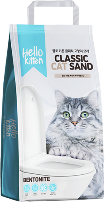 헬로키튼 벤토나이트, 7kg, 1개, 베이비 파우더향