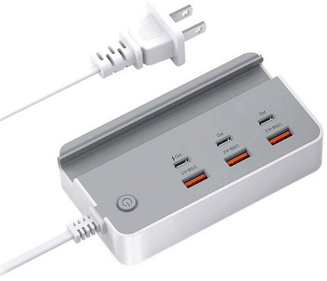 Kolin 歌林 3USB + 3TYPE-C/PD充電器 KEX-DLAU41, 灰色, 1個