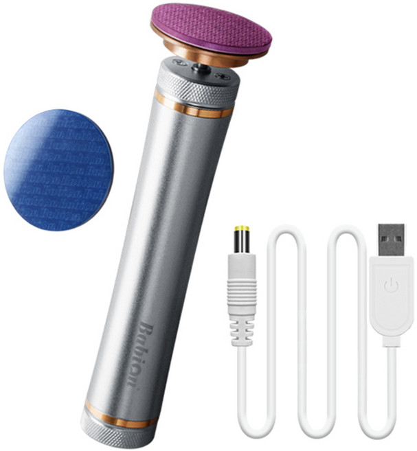 바비온 충전식 크리스탈 발 각질제거기, 실버, BFG-01