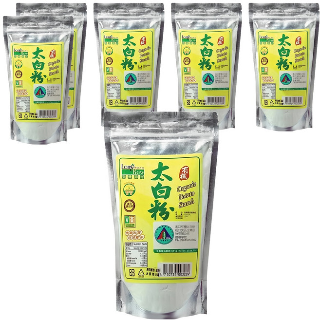 龍口 有機太白粉, 220g, 6包