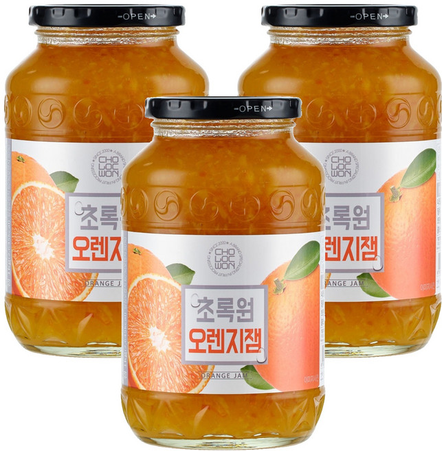 초록원 오렌지잼, 1kg, 3개