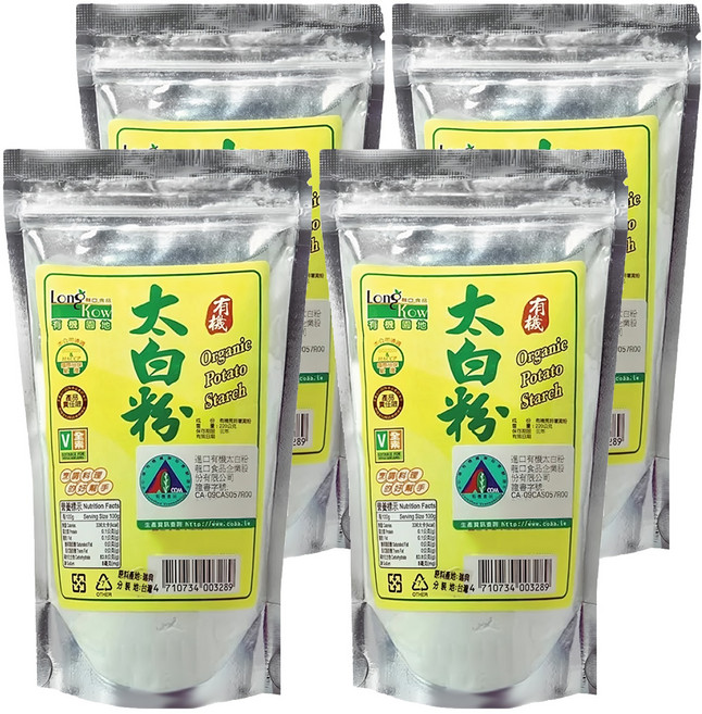 龍口 有機太白粉, 220g, 4包