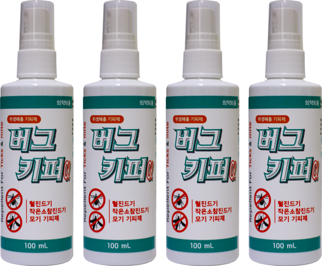 버그키퍼알파 위생해충 털진드기 모기 기피제, 100ml, 4개