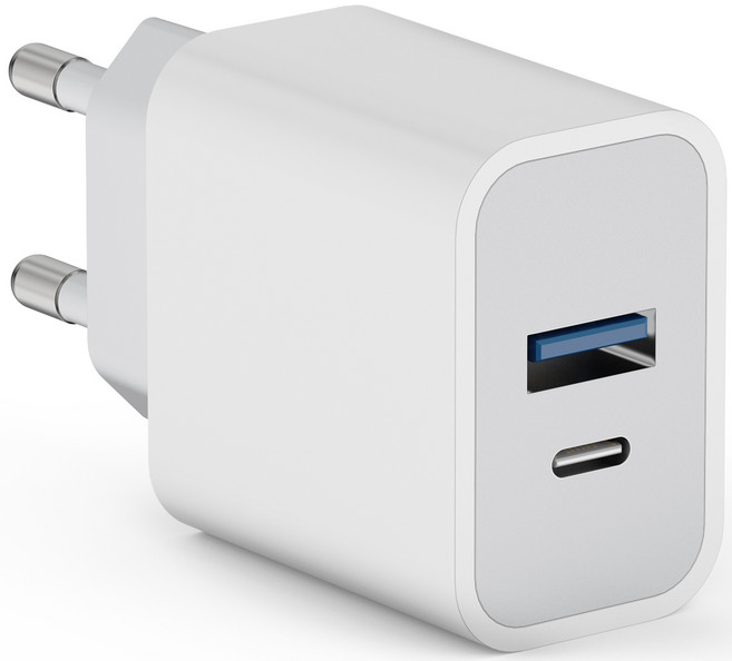 누아트 PD충전 20W C타입 to USB-A 2포트 멀티 고속충전기 어댑터, 화이트, 1개