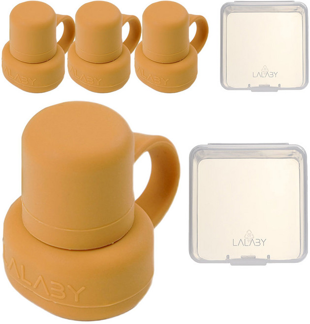 랄라비 실리콘 파우치 토퍼 2P 세트 빨대컵부속용품, 2세트, 토퍼2P(Yellow)+케이스