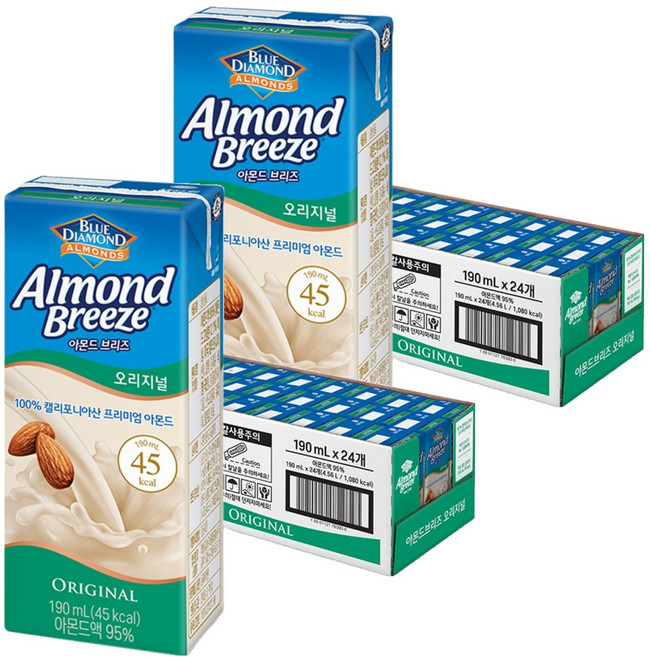 아몬드브리즈 오리지널, 190ml, 48개