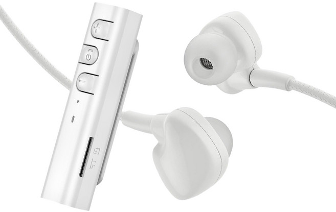 KTnet 廣鐸 EB100 藍芽5.1領夾式2IN1耳機 入耳式耳機 + 藍芽接收器 + Micro USB充電線 + 3.5mm轉接線 5g, KTSEP-EB100W, 白色