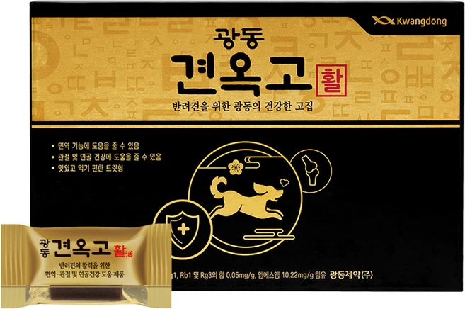 광동제약 견옥고 강아지 활 영양제, 30회분, 뼈/관절강화, 1개 - 쿠팡