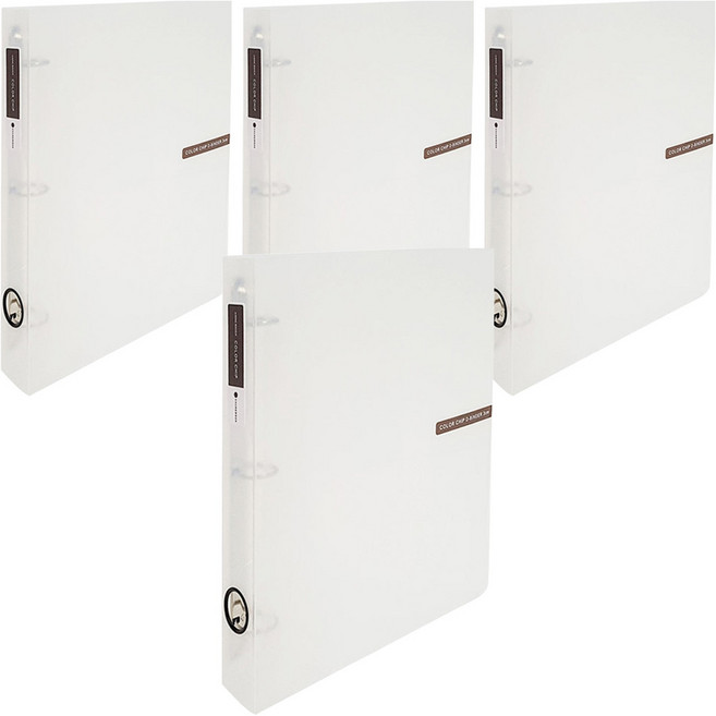 에코청운 칼라칩 3공 D링 바인더 3cm A4, 투명, 4개