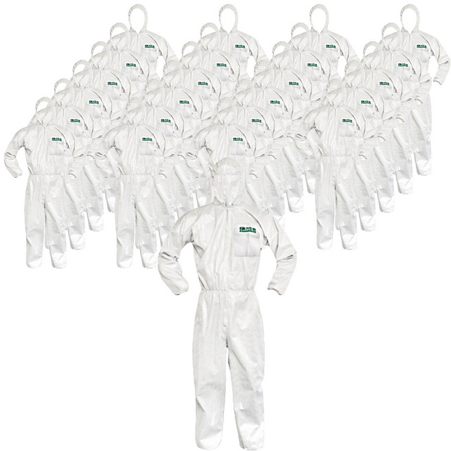 가드맨 SMS 원피스 방진복 보호복, 흰색, 24개