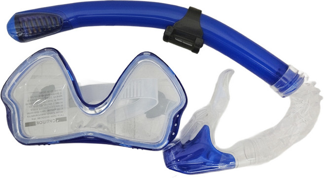 S-SportPlus+ 成人潛水蛙鏡組 孔大 K6002001-01, 藍色 + 透明色, 1組