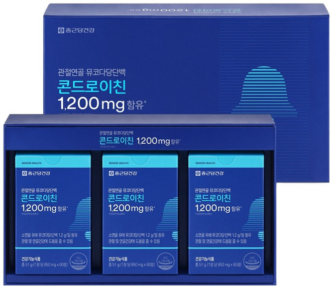 종근당건강 관절연골 뮤코다당단백 콘드로이친 선물세트, 60정, 3개