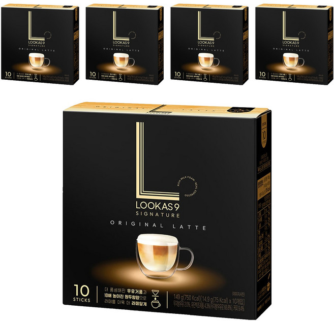 루카스나인 시그니처 오리지널 라떼 커피믹스, 14.9g, 10개입, 5개