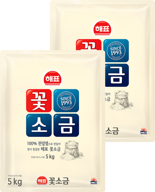 해표 꽃소금, 5kg, 2개