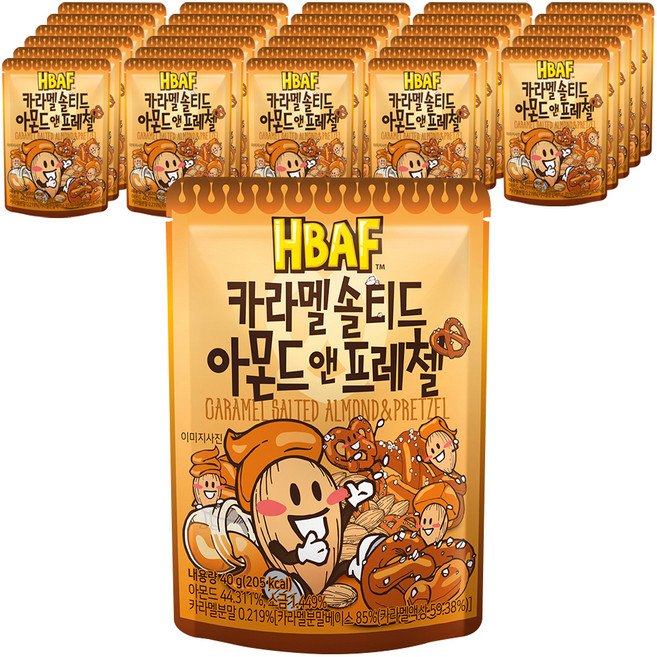 HBAF 鹹焦糖杏仁椒鹽脆餅, 40g, 36包