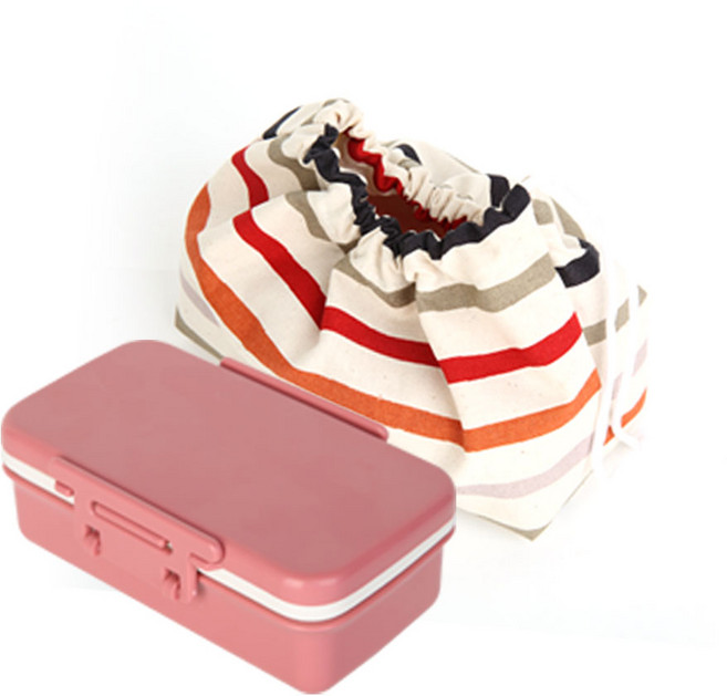 도블레 튼튼도시락 1단 + 파우치 랜덤색상, 인디핑크, 1세트