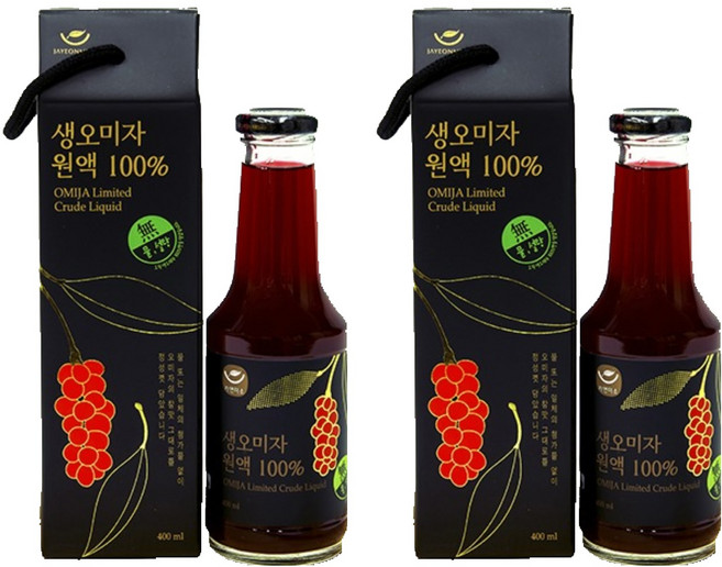 이젠하우스 생 오미자 원액 100%, 400ml, 2개