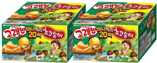 오리온 고래송이 미니믹스 과자세트, 고래밥 볶음 양념맛 10p + 초코송이 10p, 2개
