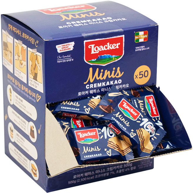로아커 웨하스 미니스 크림카카오 50p, 500g, 1개