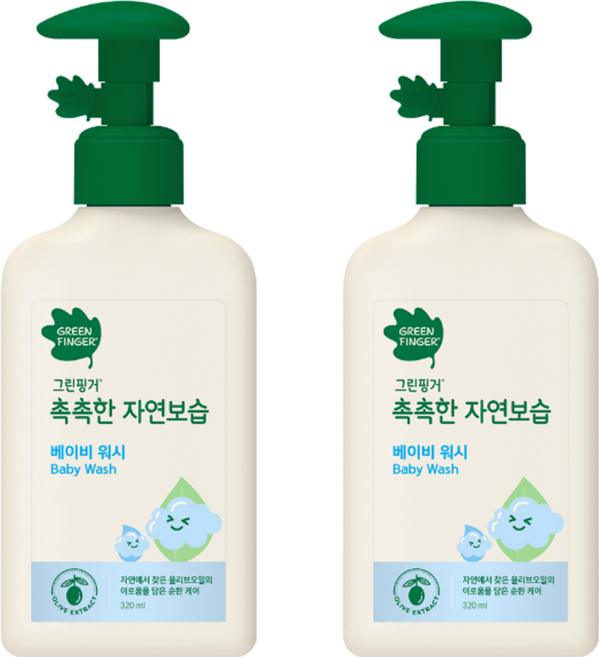 GREEN FINGER 綠手指 兒童專用 植萃沐浴乳 320ml 含荷荷巴油、向日葵種籽油、堅果仁油、西班牙橄欖油, 2瓶