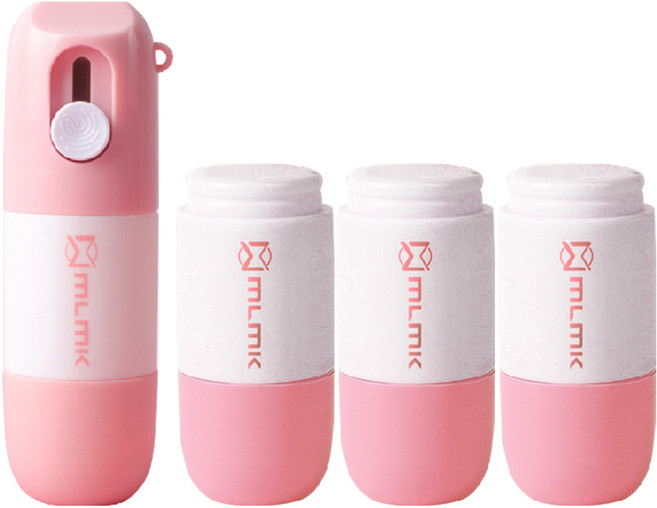 루아르모 택배 송장 감열지 리무버 개인정보 지우개 + 리필 3p 세트, 핑크, 1세트