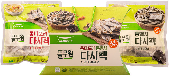 풀무원 통다시팩 선물세트(통디포리+통멸치), 1세트, 180g