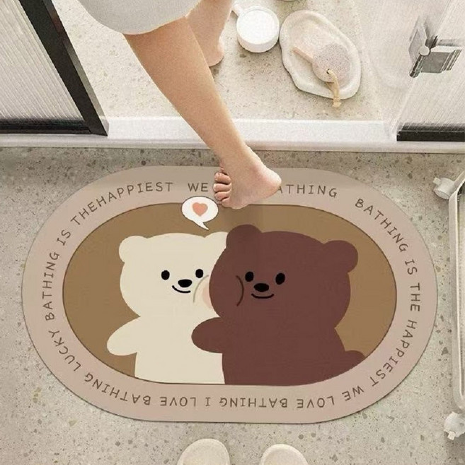 軟珪藻土地墊, 抱抱熊, 2個