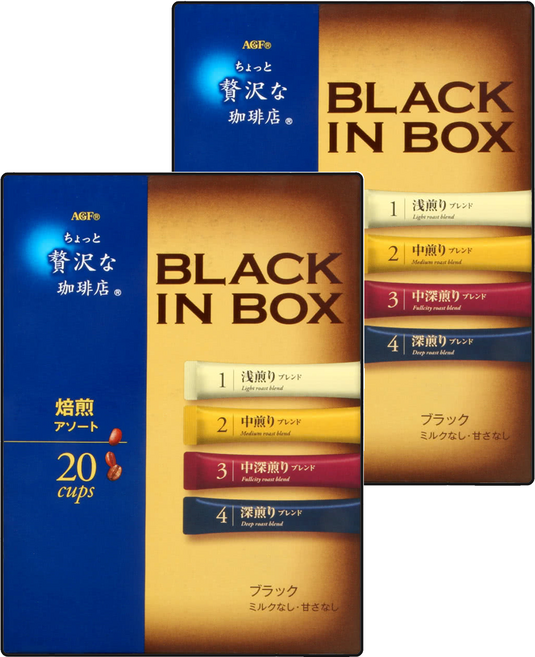 AGF 微奢華咖啡店 四款焙煎風味即溶黑咖啡, 2g, 20條, 2盒