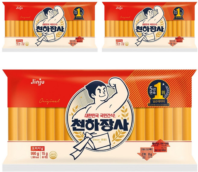 천하장사 오리지날 소시지, 990g, 3개