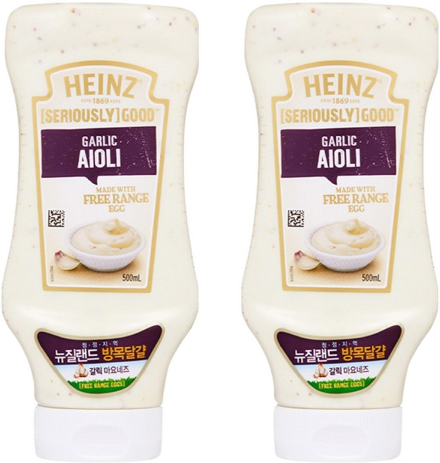 하인즈 굿 아이올리 갈릭 마요네즈, 500ml, 2개