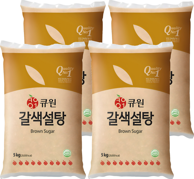 큐원 갈색설탕, 5kg, 4개