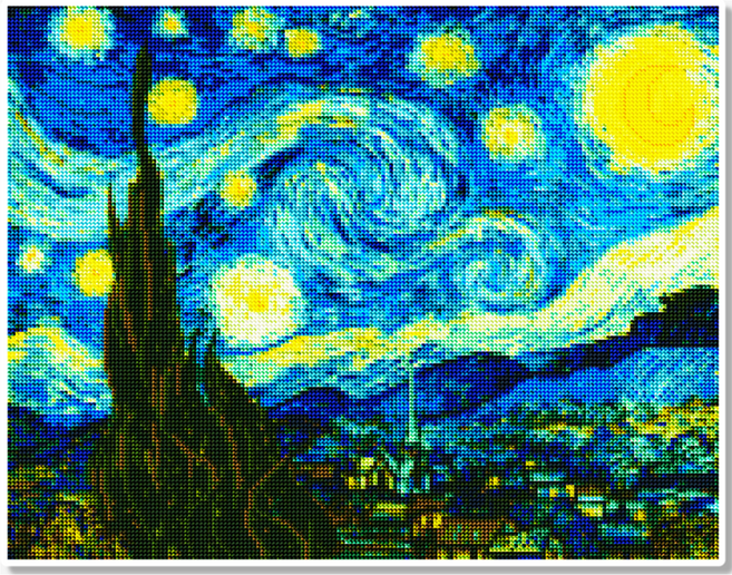 모모픽스페인팅 캔버스 액자 보석십자수 40 x 50 cm, 고흐 별이 빛나는 밤에(DJ01), 1개