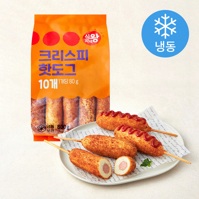 식자재왕 크리스피 핫도그 (냉동), 80g, 10개입, 1개