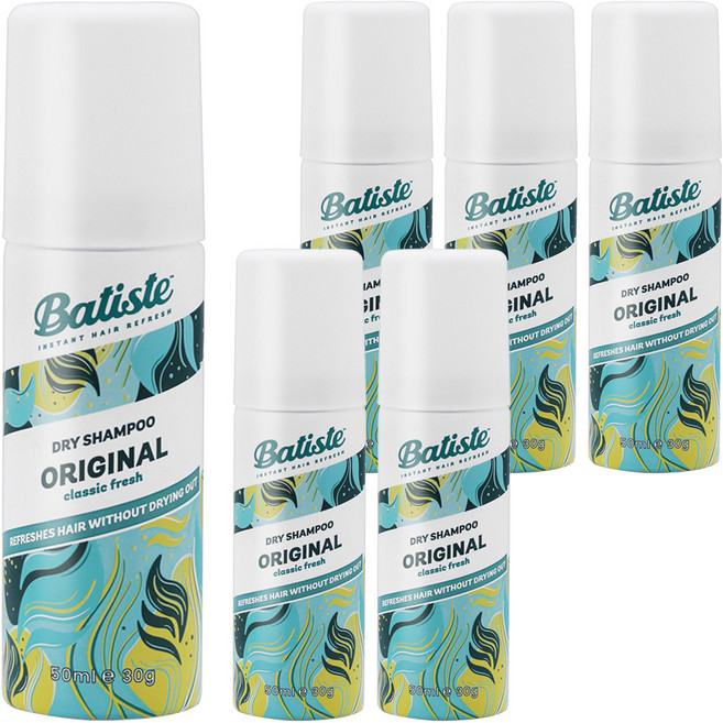 바티스트 드라이 샴푸 오리지널 클래식 후레쉬, 6개, 50ml