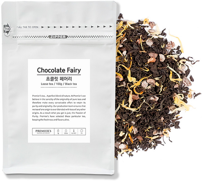 프리미어스티 루즈티 파우치 초콜릿 페어리 홍차, 100g, 1개, 1개입