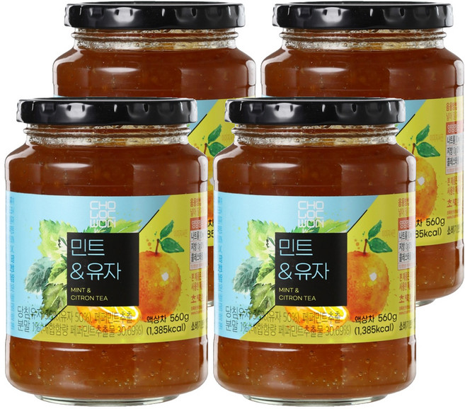초록원 민트 유자차, 560g, 1개입, 4개