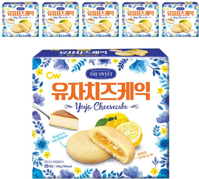 청우식품 유자치즈케익, 190g, 6개