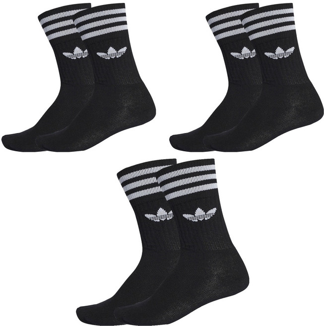 adidas 愛迪達 Originals TREF ANK SCK HC 運動襪 延續款, 黑色 + 白色, 3雙