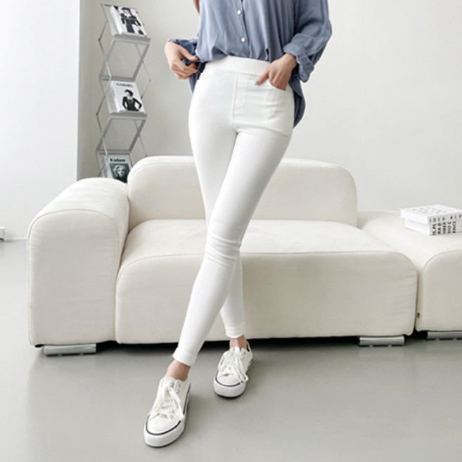 잘빠진 여성용 반하이 밴딩 스키니 팬츠