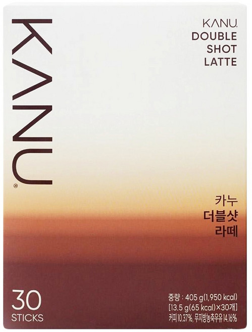 KANU 漸層奶香雙拿鐵咖啡, 13.5g, 30條, 1盒