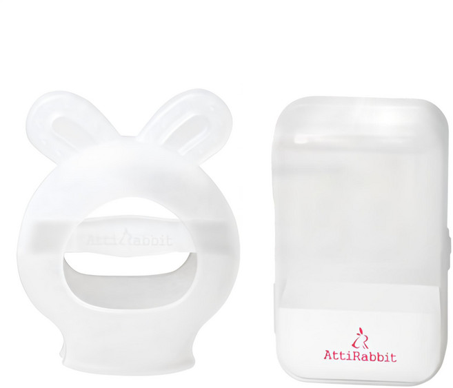 아띠래빗 토끼 글러브형 치발기 + 전용 케이스 세트, 치발기 + 케이스, 투명(치발기), 1세트