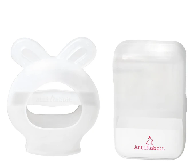 아띠래빗 토끼 글러브형 치발기 + 전용 케이스 세트, 치발기 + 케이스, 투명(치발기), 1세트 - 쿠팡