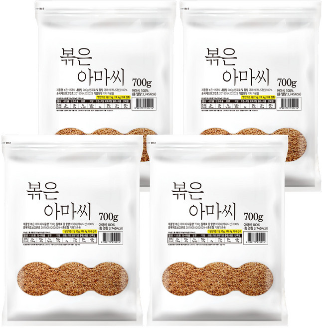 대구농산 볶은 아마씨 봉, 700g, 4개