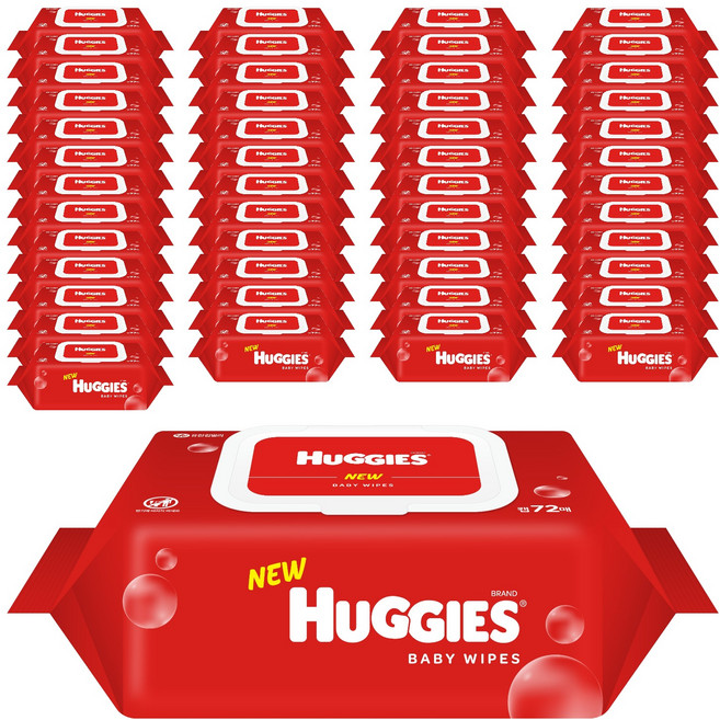 하기스 아기물티슈 캡형, 65g, 72매, 50개