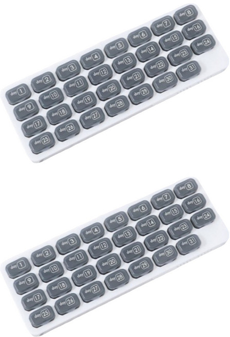 특별한상점 약 달력 한달 31일 대형 알약케이스 블랙, 2개