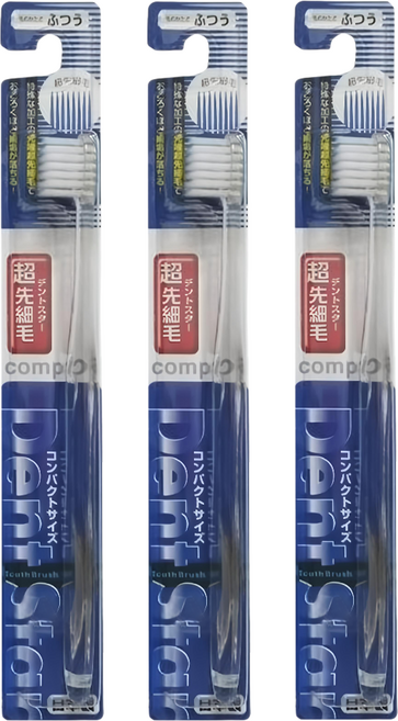 日本稻田齒 0.02尖端超極細毛牙刷 小型 硬度普通 顏色隨機, 1入, 3支