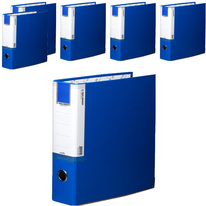 희망사무포인트 3공 D링 합지 바인더 7cm, 청색, 6개