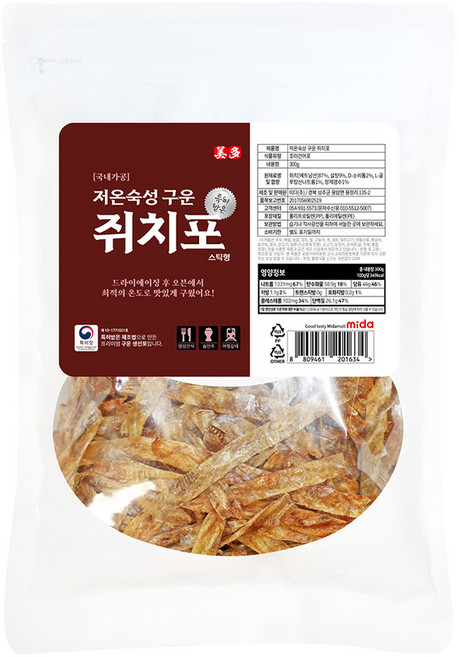 미다몰 저온숙성 구운 쥐치포, 1개, 300g