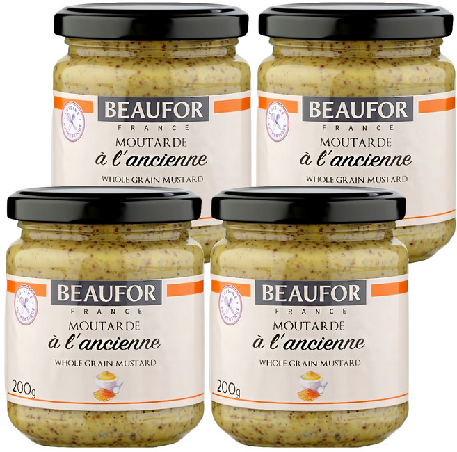 BEAUFOR 堡芙 法式芥末籽醬 200g, 4罐