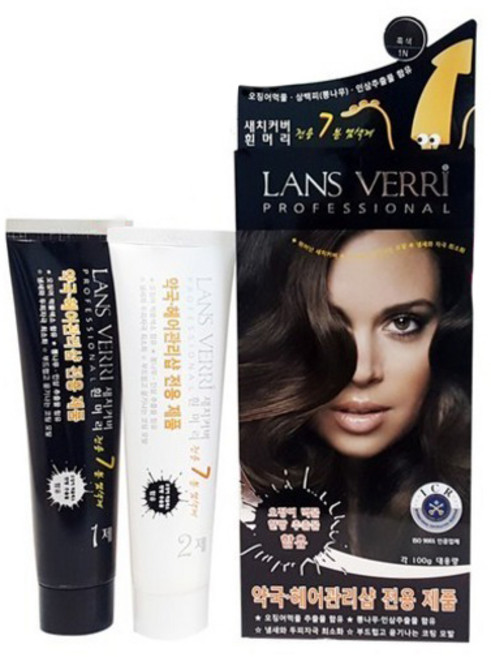 랑스베리 7분 오징어먹물 새치염색제 100g, 진한갈색, 2개